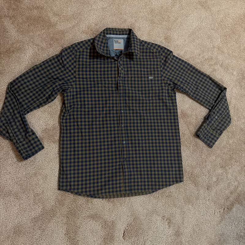 5.11 Tactical Shirt Mens Small Plaid Echo Long Sleeve Snap Buttons