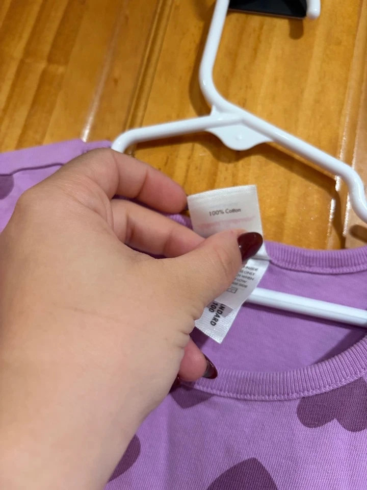 Vestido Hanna Andersson Niñas Talla 8 Púrpura Estampado Corazón 100% Algodón Bolsillo Foto 3 de 4