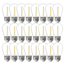 24 Pack S14 Led String Light Bulbs 1w Shatterproof Waterproof Outdoor Indoor