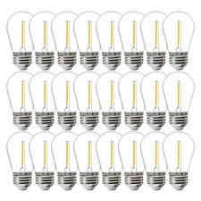 24 Pack  S14  LED String Light Bulbs 1W Shatterproof & Waterproof Outdoor Indoor