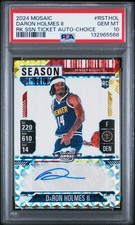 2024 PANINI MOSAIC ROOKIE SEASON TICKET AUTO CHOICE DARON HOLMES II RC PSA 10