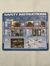 VLM Fokker 50 Safety Instruction Card
