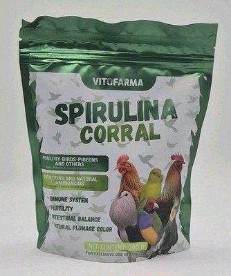 Powder Spirulina Corral for Poultry, Birds Support food vitamins, Proteins 300 g