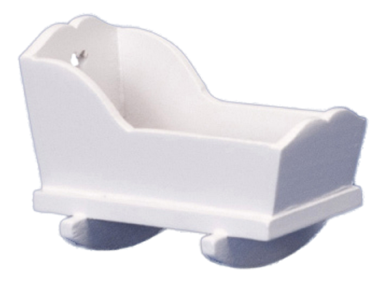 Dolls House White Rocking Cradle Crib Cot Miniature 1:12 Nursery Furniture