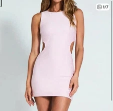 Devon Windsor Pink Bodycon Cutout Mini Dress Women's Size S Barbiecore