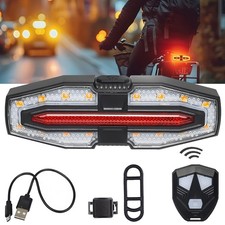 Remote Bike Taillight Turn Signal Light Wireless USB Rear Light Warning Lantern