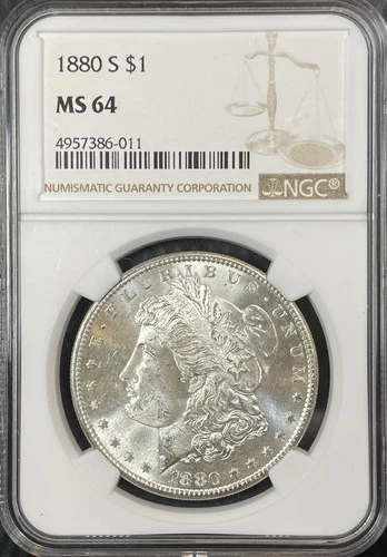 ⭐️ 1880-S Morgan Silver Dollar - NGC MS64 - Blazer -