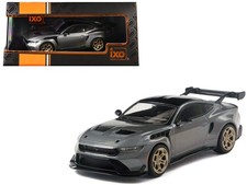 2025 Ford Mustang GTD Gray Metallic w Black Top 1/43 Diecast Model IXO Models