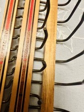 Vintage Wooden Solid Inlay Wood Tie Rack Jewelry, Scarf, Necklace Hanger Rack