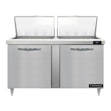 Continental Refrigerator D60N24M 60" Mega Top Sandwich Prep Table w/ 2 Doors,...