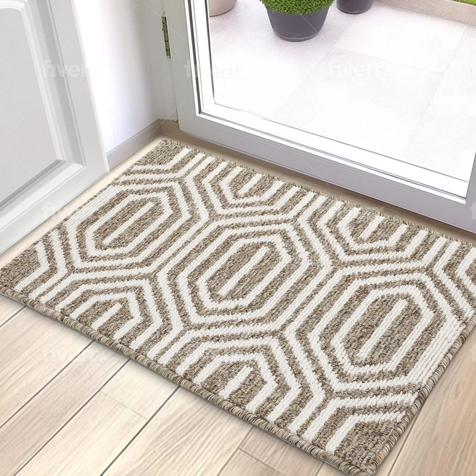 Pacote com 2 tapetes para porta de cachorro para patas enlameadas absorvente caçador de sujeira antiderrapante tapete lavável - Imagem 3 de 4