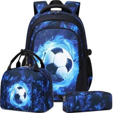 Meisohua Boys Backpack with Lunch Box Pencil Case 3pcs School Backpacks Set f...