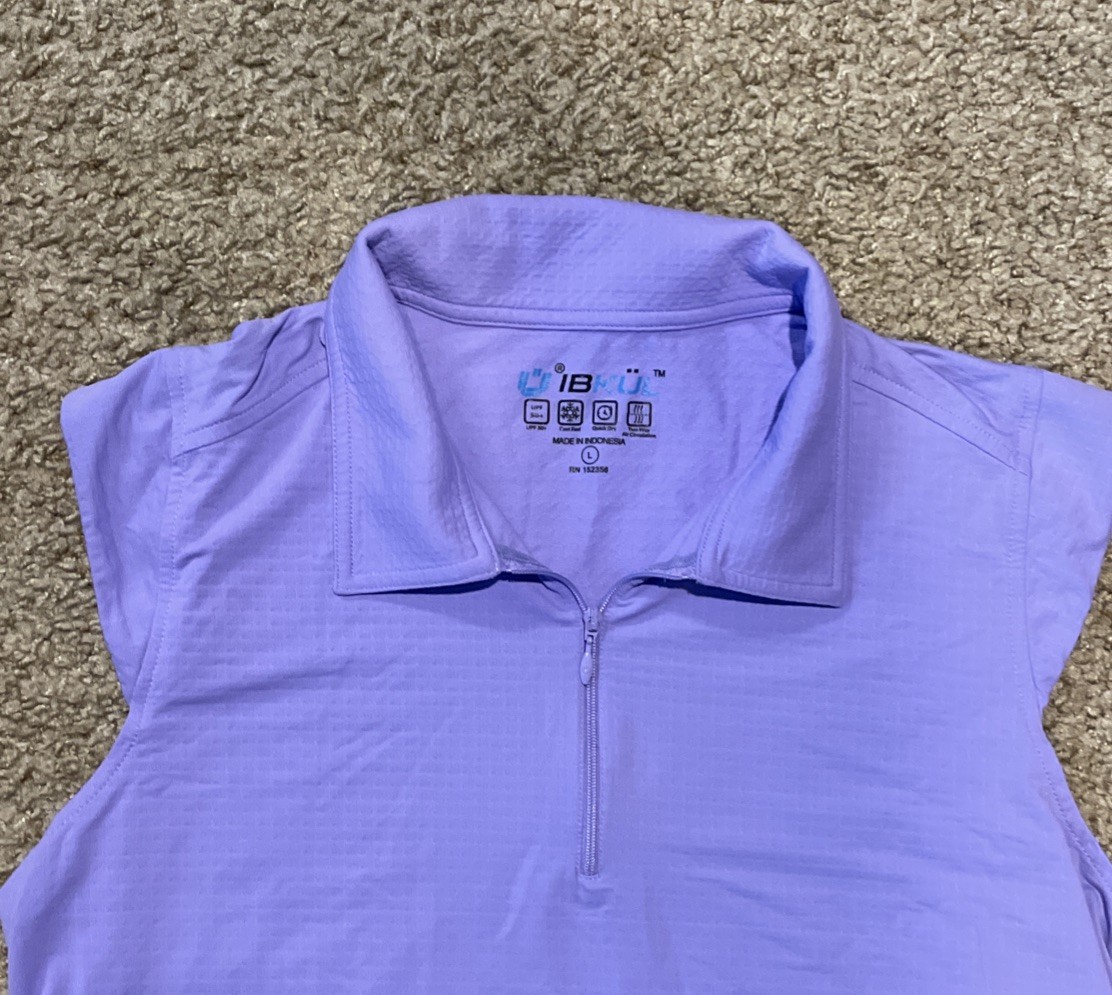Ladies IBKUL Solid Lavender Violet Sleeveless Pol… - image 4