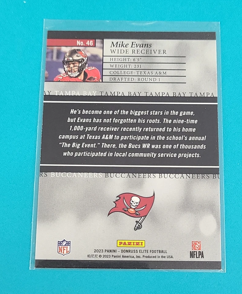 2023 Donruss Elite 2003 Elite #46 Mike Evans Tampa Bay Bucs FOOTBALL Card Z - Image 2 of 2