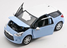 SPEDIZIONE LAMPO CITROEN DS 3 2010 blu/blu 1:24 Welly modellino auto NUOVO & SCATOLA ORIGINALE