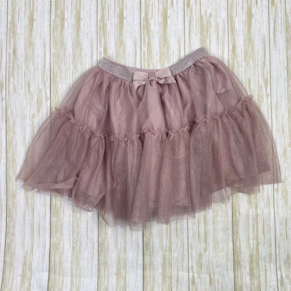 H&M Girls Size 6X / 7 Mauve Tan Orange Sparkle Glitter Tulle Skirts Lot of Two - Image 2 of 4