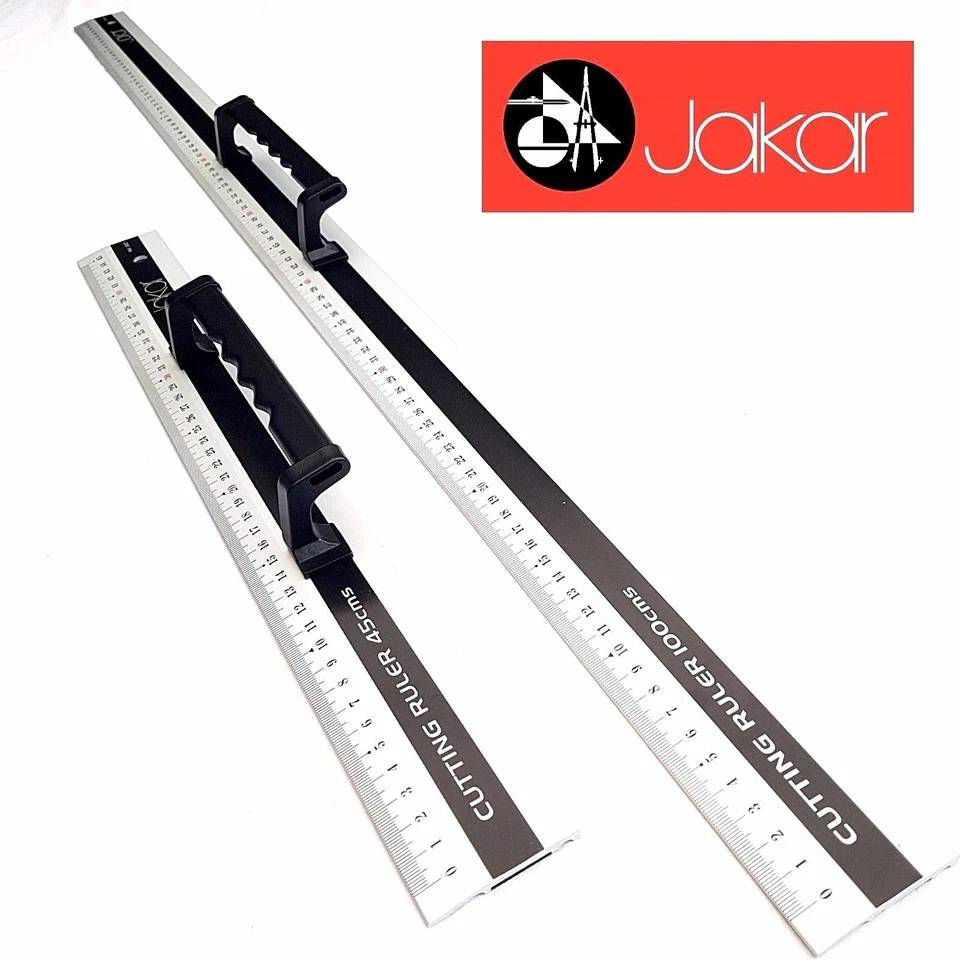 Jakar Metal Cutting Ruler + Handle Art Craft Magnetic Safety Metric Measure Rule