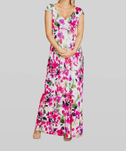 Tiffany Rose Maternity Women Pink Alana Floral V-Neck Sleeveless Dress Size 1