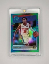 2020-21 Donruss Saben Lee Rated Rookie Green Flood Holo Parallel RC MINT Pistons