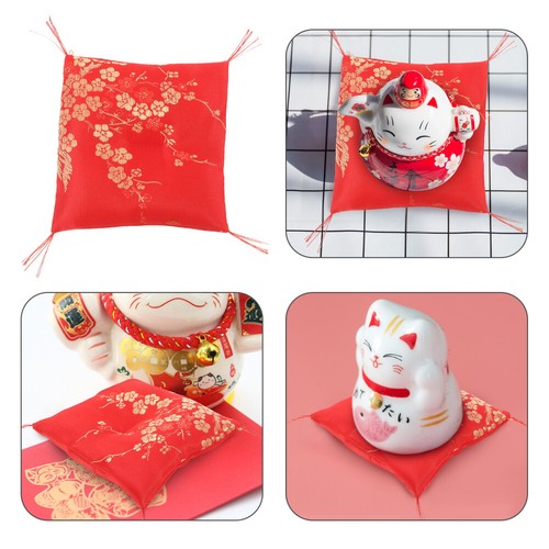 Glück Katze Boden Kissen Blumenmuster quadratisch Puppenfuß Deko Keramik
