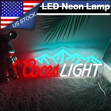 Coors Light Neon Sign, Dimmable Bar Decor for Home, Man Cave, Club, Party