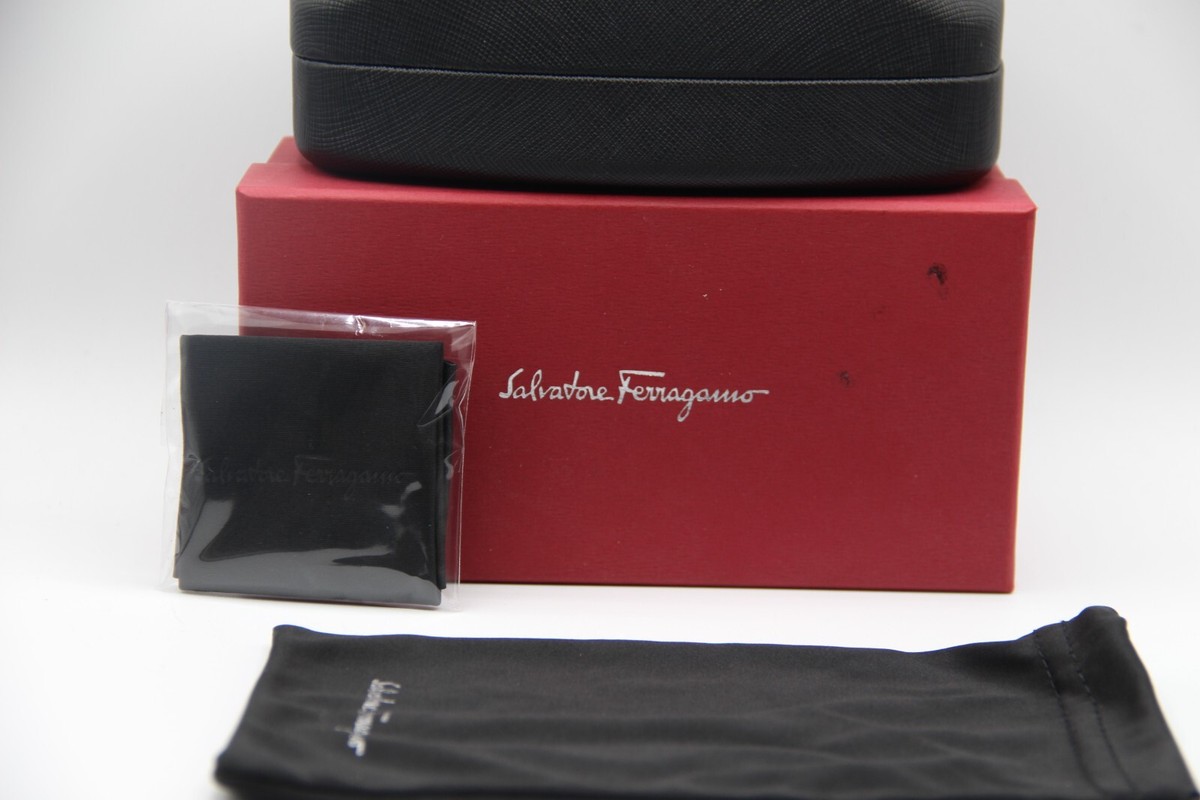 Salvatore Ferragamo サングラス ケース付き NEW SALVATORE FERRAGAMO BLACK LARGE AUTHENTIC SUNGLASSES
