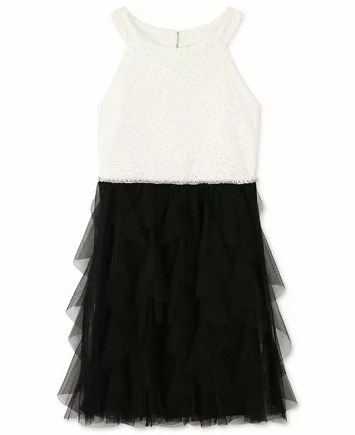 Speechless Black White Girls Formal Dress Size 16 Macys eBay