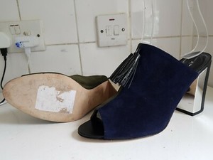 designer heeled mules