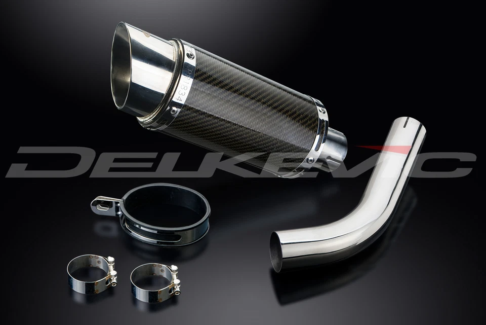 Kit silenciador escape carbono redondo 8" Honda VFR800 Interceptor 1998-2001 Foto 3 de 4