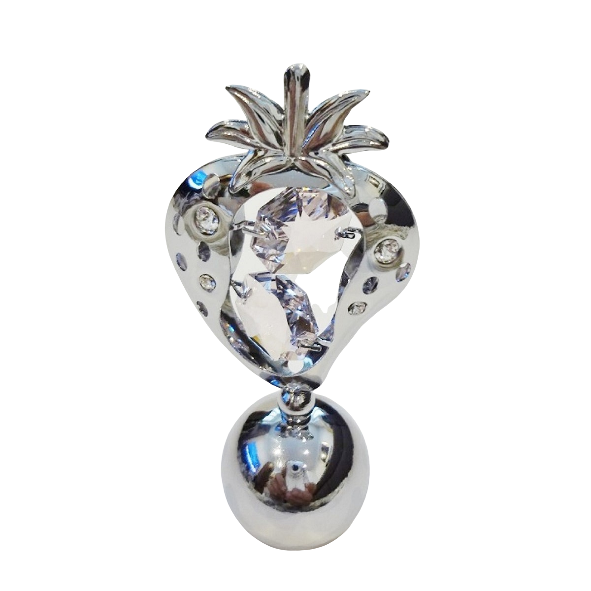 Crystocraft Strawberry Crystal Ornament With Swarovski Elements Gift Boxed