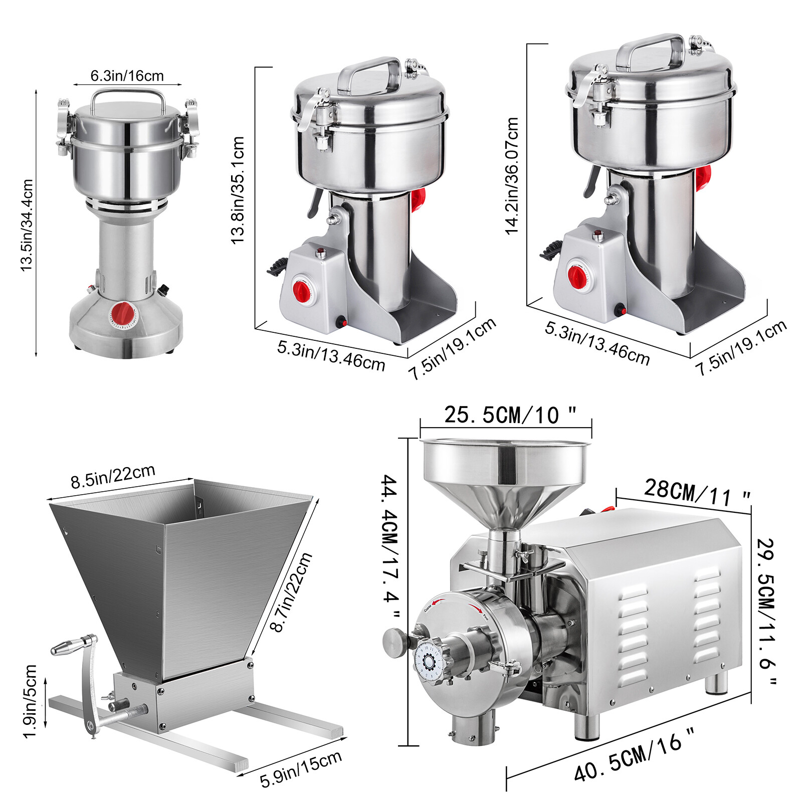 Handmühle Aus Metall - 4-lagig Mit Griff Für Gewürze & Kräuter