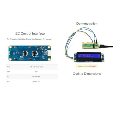 LCD1602 RGB Module 32 Character LCD Display Adjustable PCA9633 RGB Control