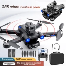 5G 4K GPS Drone with HD Brushless Dual Camera Drones WiFi Foldable RC+2 Battery