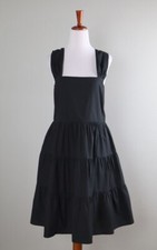 BANANA REPUBLIC Factory NEW $98 Black Shirred Tiered A-Line Dress Size Small