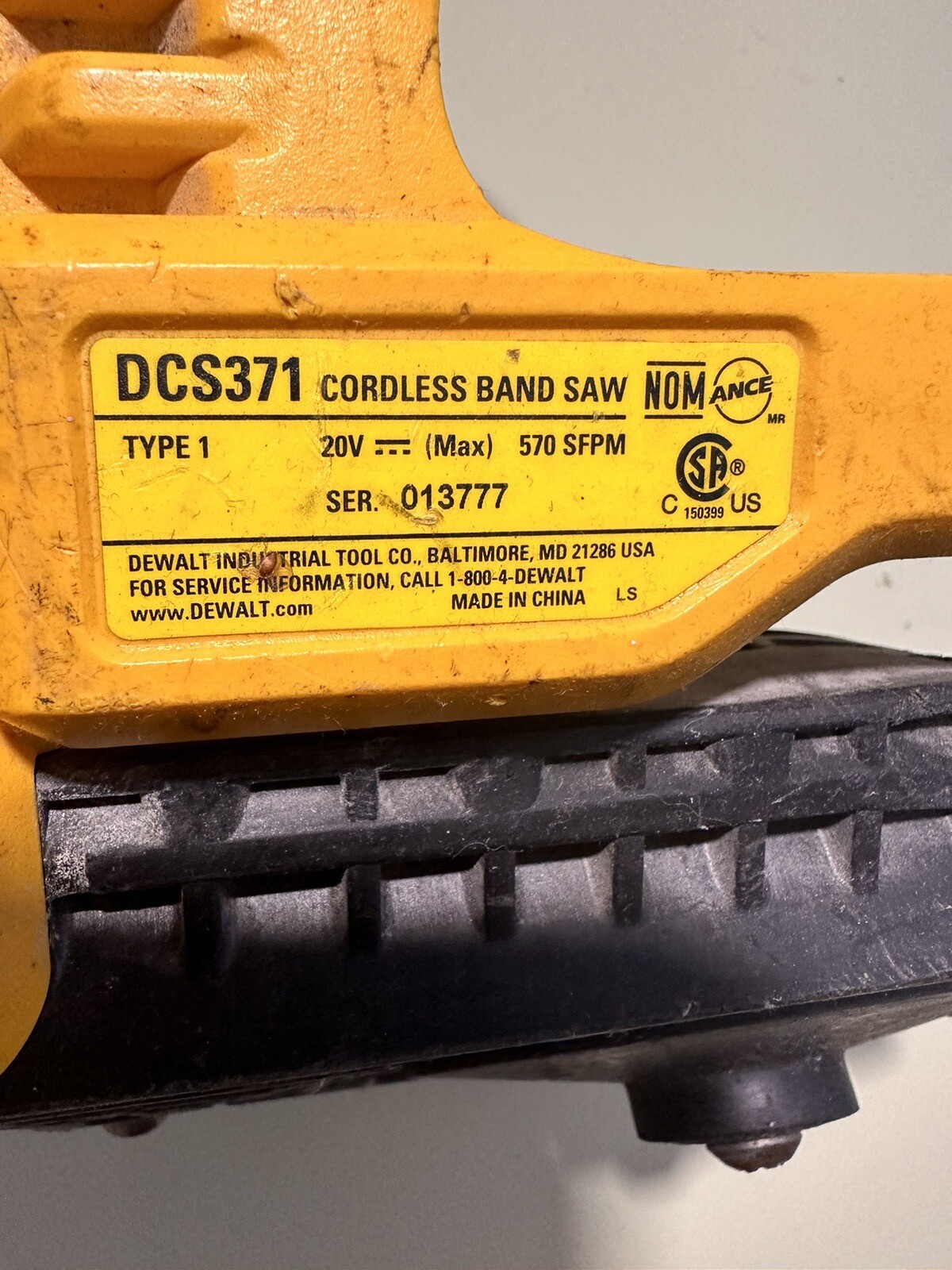 FOR PARTS DEWALT DCS371 Portable Band Saw Tool Only eBay