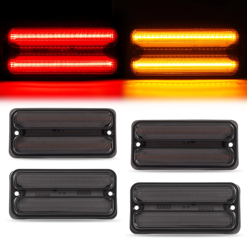 4x LED Side Marker Lights For Chevrolet Blazer C10 C20 & GMC Pickup 1967-1972 Foto 2 de 4