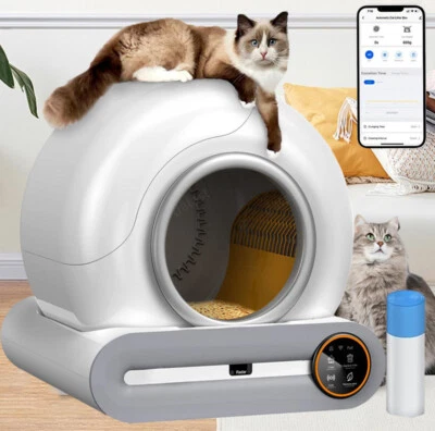 DENOTIP 65L+9L Katzenklo Selbstreinigende Katzentoilette Automatisch Wifi APP-Steuerung
