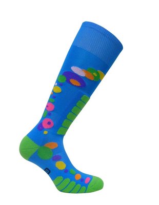 Women's Free Style Silver Comfort Ski Snowboard Socks, Royal Blue Large 10-12