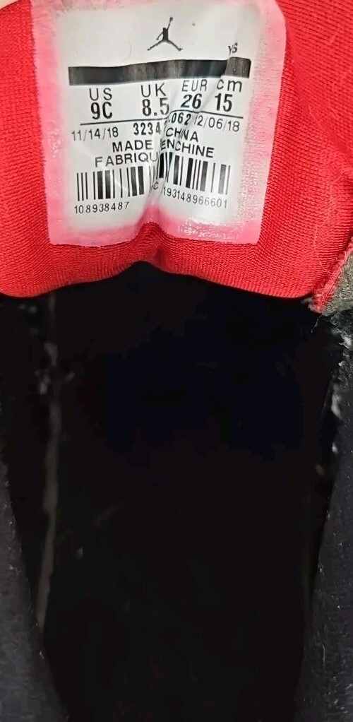 Nike Air Jordan 6 Rings TD Bred Two3 Shoes Black Red 323420-062 Toddler 9C thumbnail 14