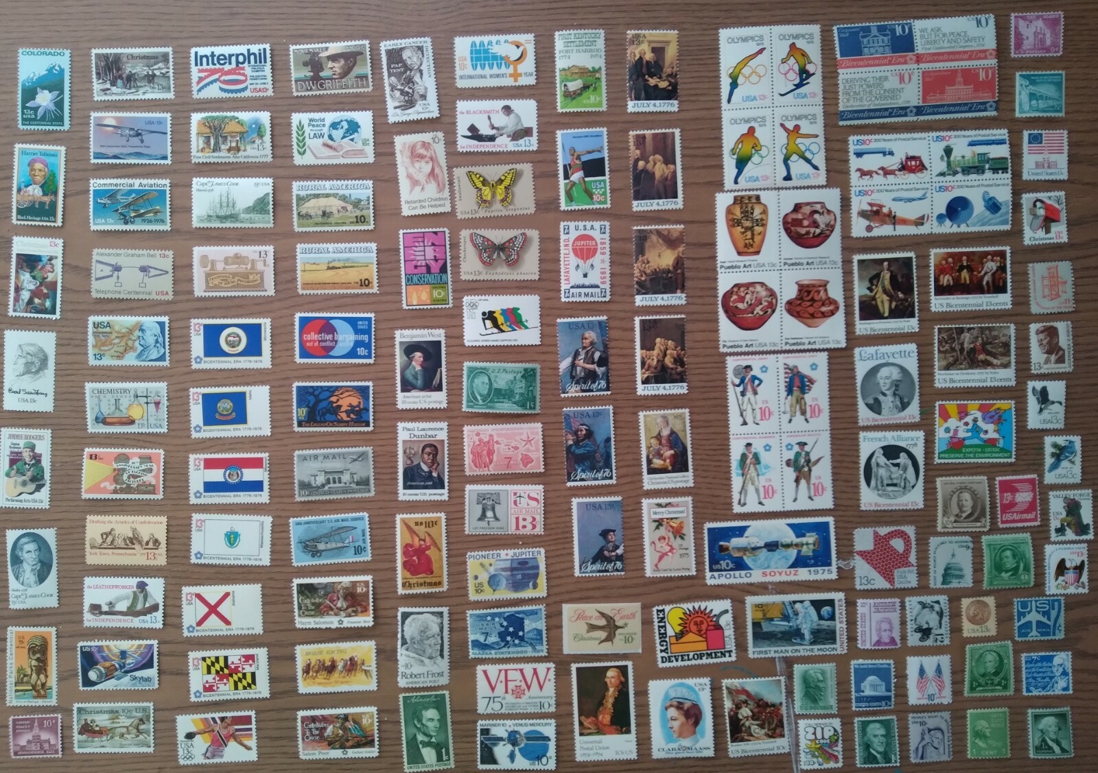 US MINT Postage Stamps collection lot over 500 old unused stamps, all