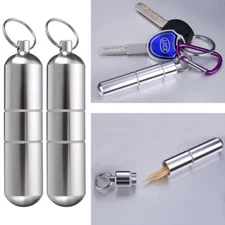 2 PACK Metal Pill Case Aluminum Pocket Box Small Holder Storage Container Box