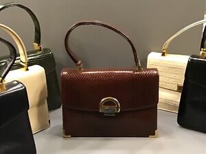 Vintage 60s KORET Brown Leather Handbag/Purse Gold Original Tag Saks 5th Ave | eBay