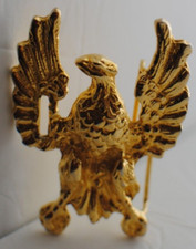 Vintage American Eagle Belt Buckle 3 3/4 X 2 3/4  Gold Tone Wings Are Up