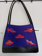 Red Hat Society handbag, purple, red w/ black purse. See photos. Excellent cond