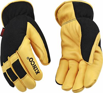 Kinco 101HK-L Lined Premium Grain Deerskin & Synthetic Hybrid Glove, Large