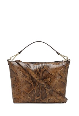 $720 Rejina Pyo Alma Snakeskin Printed Bag 