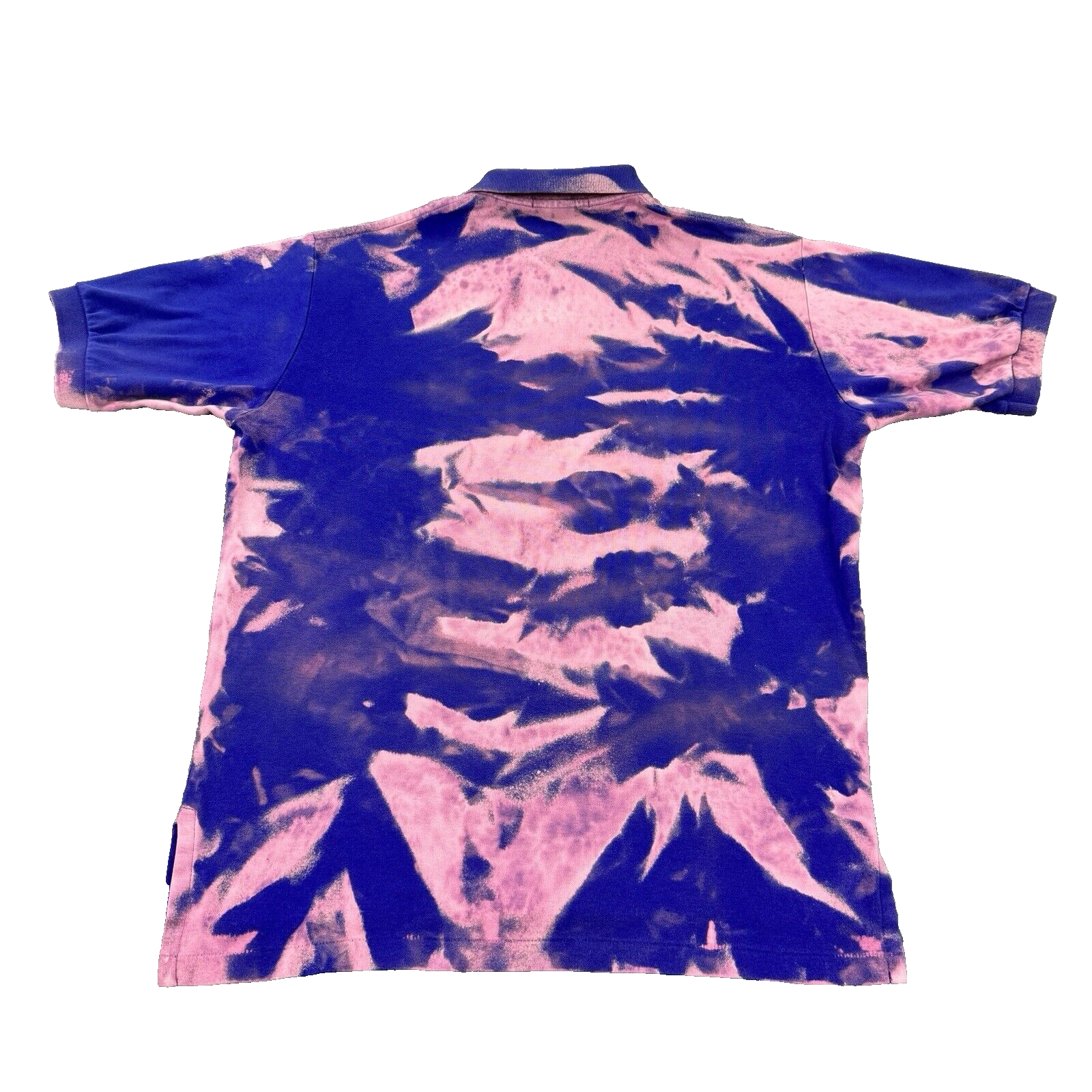 Polo Ralph Lauren camicia uomo blu medio cotone lavaggio acido pony preppy rugby Y2K