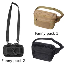 Tactical Waist Bags Adjustable Waist Pack with Shoulder Strap for Hiking Camping