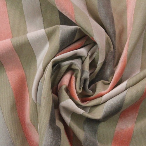 DURALEE HAMILTON NATURAL PINK VELVET STRIPE MULTIPURPOSE FABRIC BY YARD 55"W - Picture 3 of 4