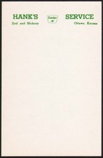 Vintage note sheet SINCLAIR gas oil Hanks Service Ottawa Kansas unused n-mint
